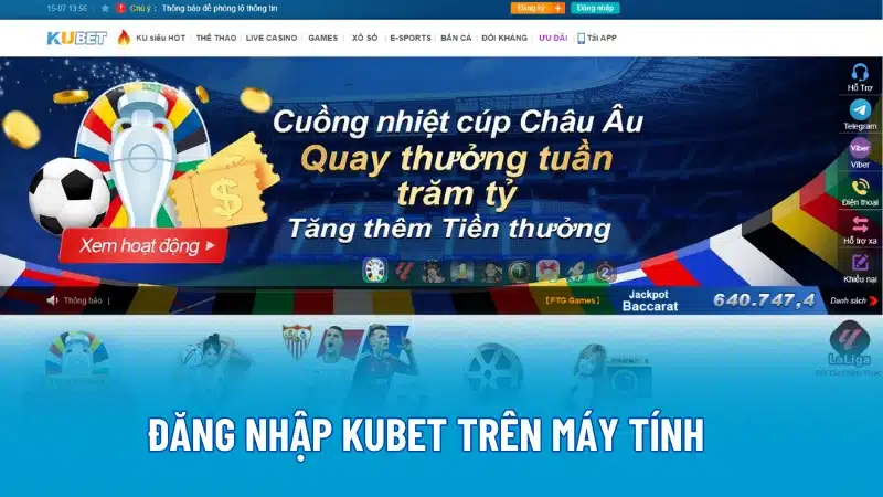 Đăng nhập Kubet phổ biến nhất là trên máy tính